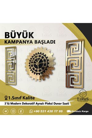  3'lü Duvar Saati Seti 