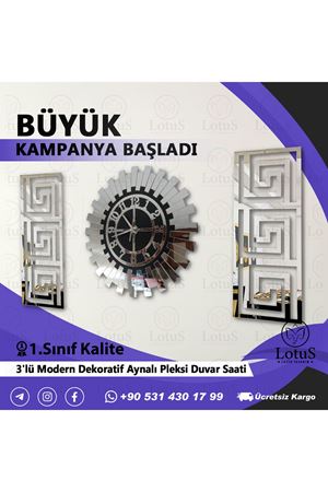  3'lü Duvar Saati Seti 